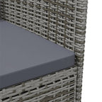 Garten-Essstühle 2 Stk. Poly Rattan Grau