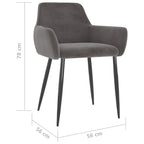 Esszimmerstühle 6 Stk. Dunkelgrau Samt