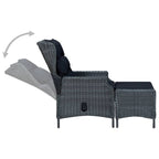 9-tlg. Garten-Essgruppe Dunkelgrau