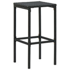 3-tlg. Gartenbar-Set mit Kissen Schwarz