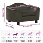 Hundesofa Dunkelgrau 67x47x36 cm Plüsch