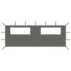 Pavillon-Seitenwand mit Fenstern 6x2 m Anthrazit