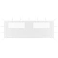 Pavillon-Seitenwand mit Fenstern 6x2 m Weiß