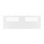 Pavillon-Seitenwand mit Fenstern 6x2 m Weiß