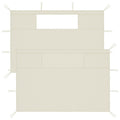 Pavillon-Seitenwände mit Fenstern 2 Stk. Creme