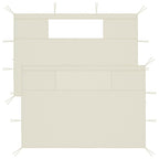 Pavillon-Seitenwände mit Fenstern 2 Stk. Creme