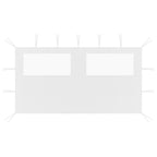 Pavillon-Seitenwand mit Fenstern 4x2 m Weiß
