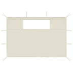 Pavillon-Seitenwände mit Fenstern 2 Stk. Creme