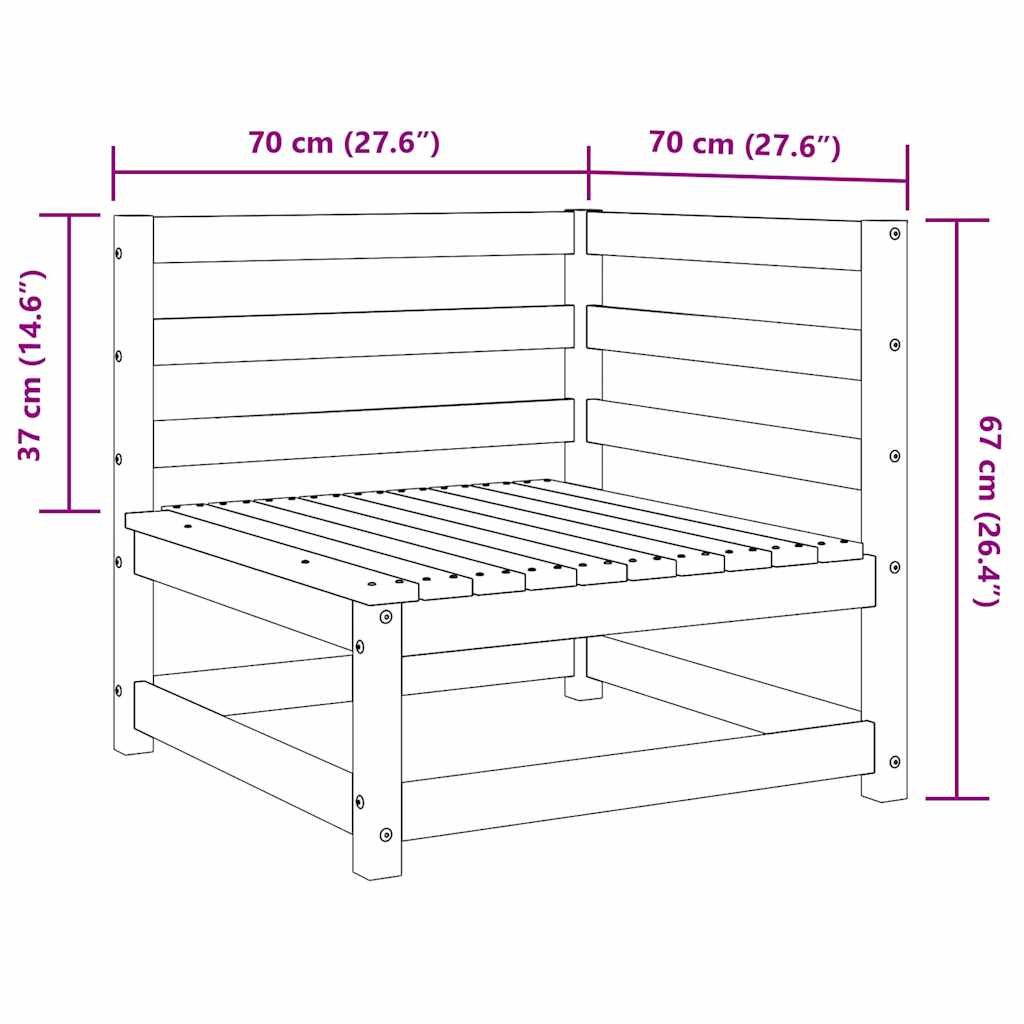 2-tlg. Garten-Lounge-Set Honigbraun Massivholz Kiefer