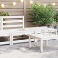 2-tlg. Garten-Lounge-Set Weiß Kiefer Massivholz
