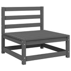 3-tlg. Garten-Lounge-Set Grau Kiefer Massivholz