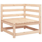 Garten-Ecksofa mit Grauen Kissen Massivholz Kiefer