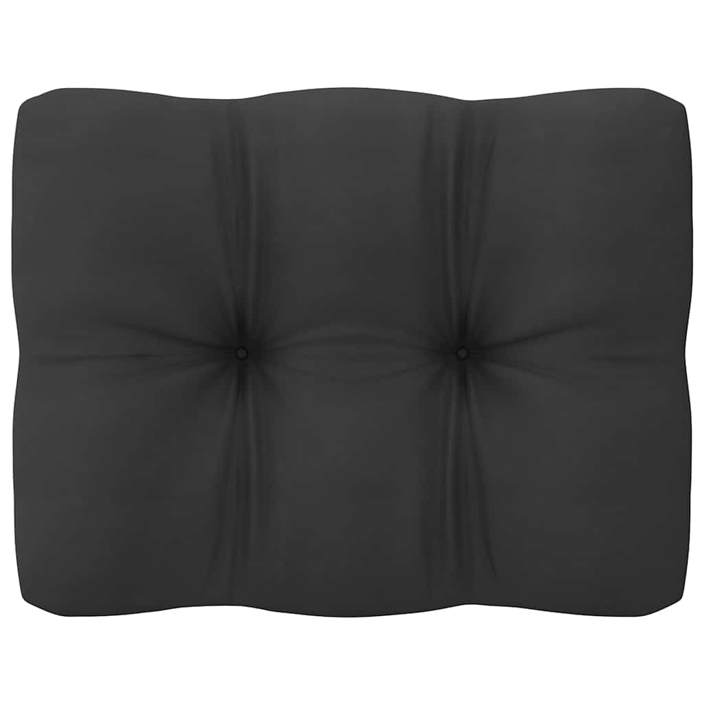 Garten-Mittelsofa mit Anthrazit Kissen Weiß Massivholz Kiefer