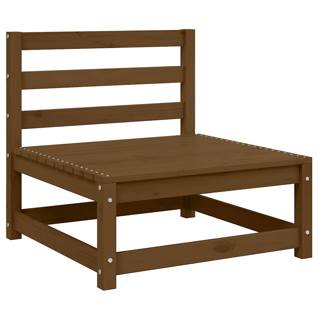 Garten-Mittelsofa mit Creme Kissen Massivholz Kiefer