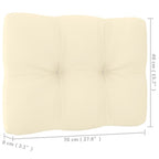 Garten-Mittelsofa mit Creme Kissen Massivholz Kiefer