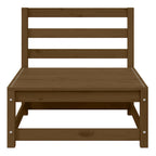 Garten-Mittelsofa mit Creme Kissen Massivholz Kiefer