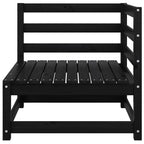 Gartensofa 2-Sitzer mit Kissen Schwarz Kiefer Massivholz
