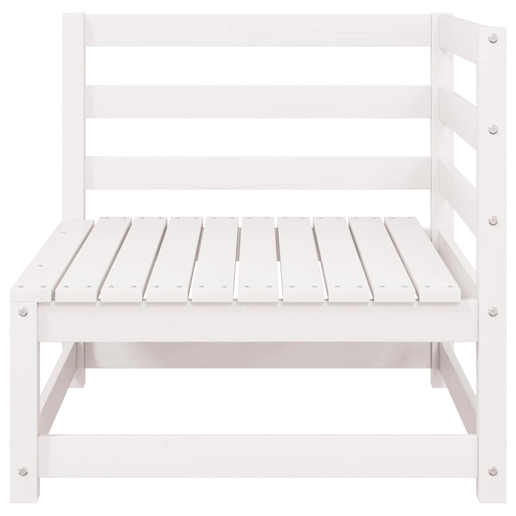 2-tlg. Garten-Lounge-Set mit Kissen Weiß Kiefer Massivholz