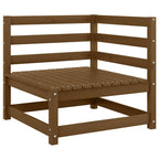 2tlg. Garten-Lounge-Set mit Kissen Honigbraun Massivholz Kiefer