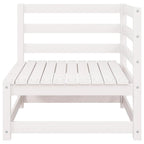 2-tlg. Garten-Lounge-Set mit Kissen Weiß Kiefer Massivholz