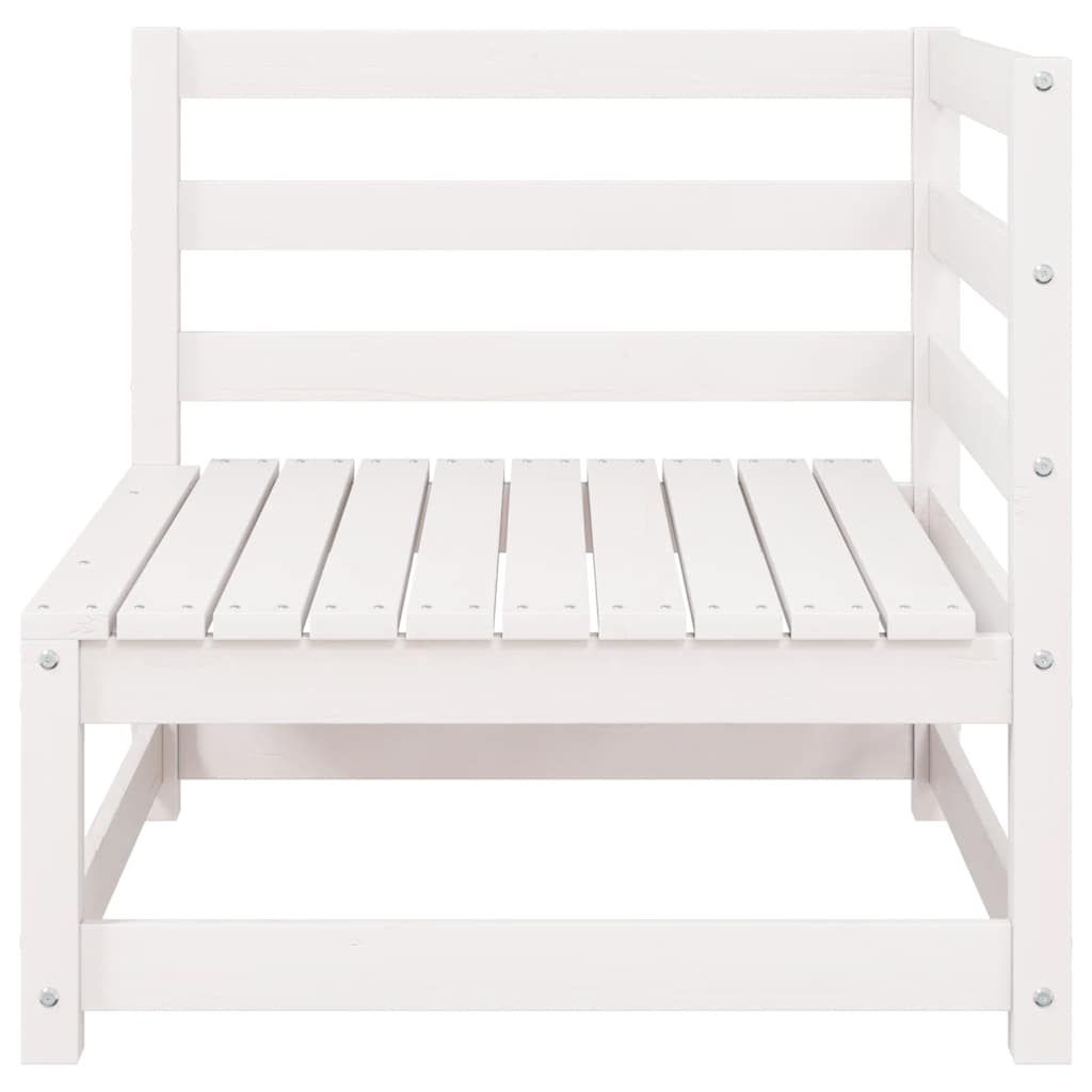 2-tlg. Garten-Lounge-Set mit Kissen Weiß Kiefer Massivholz