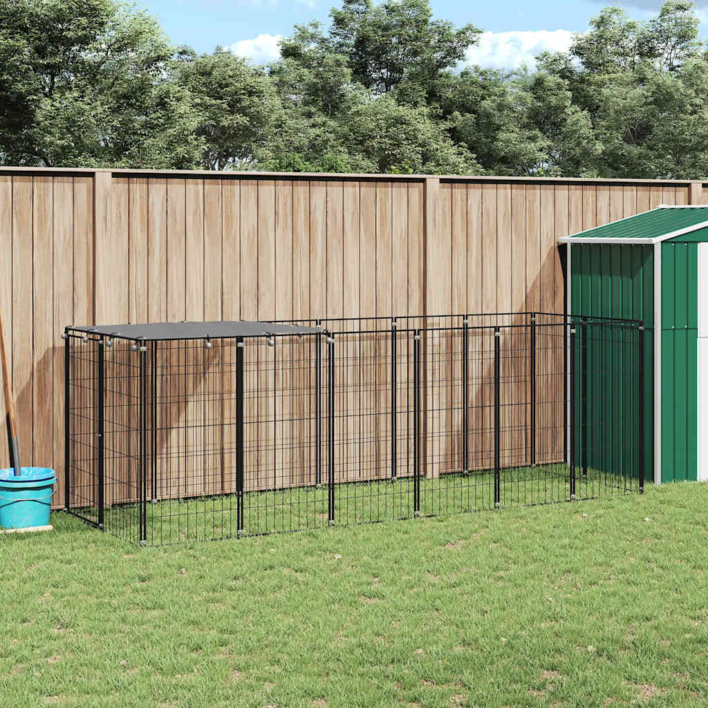Hundezwinger Schwarz 330x110x110 cm Stahl