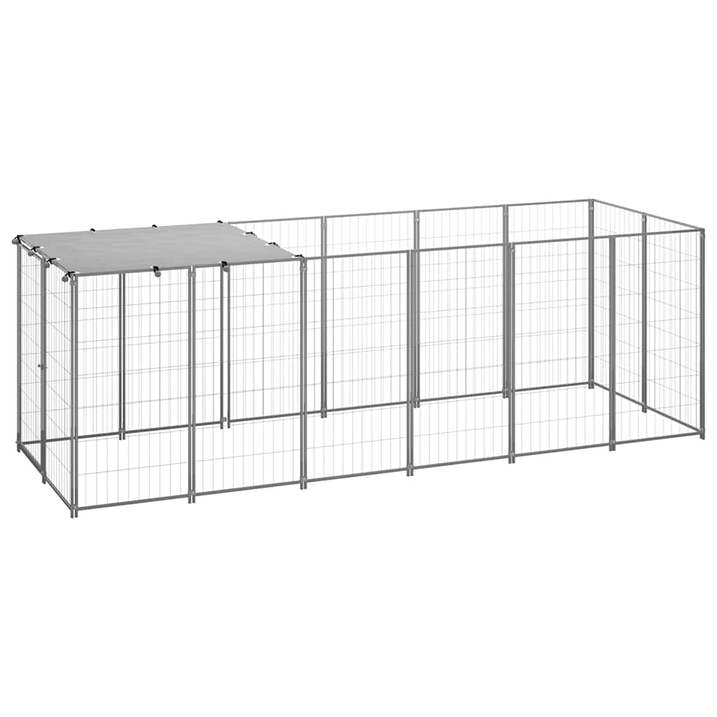Hundezwinger Silbern 330x110x110 cm Stahl