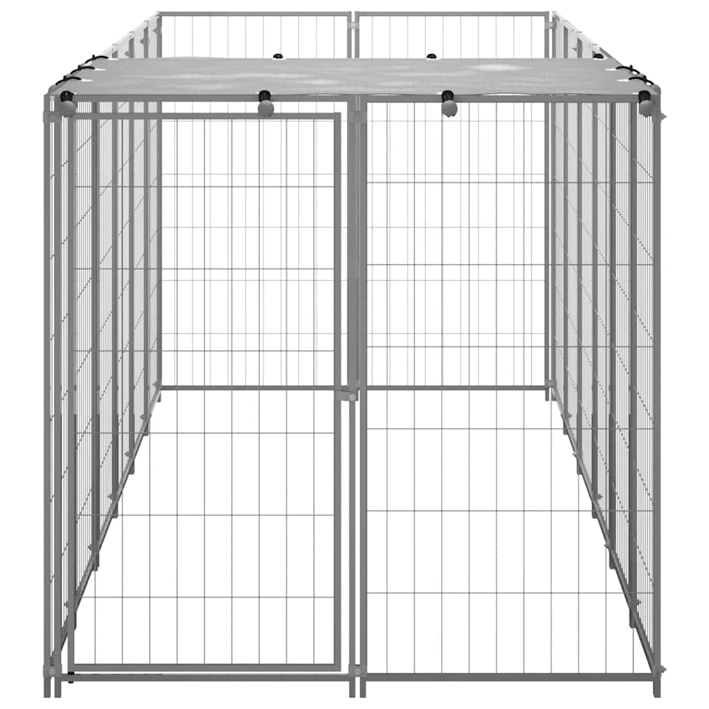 Hundezwinger Silbern 330x110x110 cm Stahl