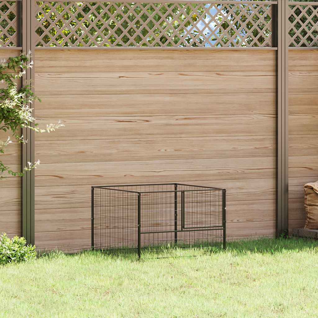 Hundezwinger Schwarz 100x100x70 cm Stahl