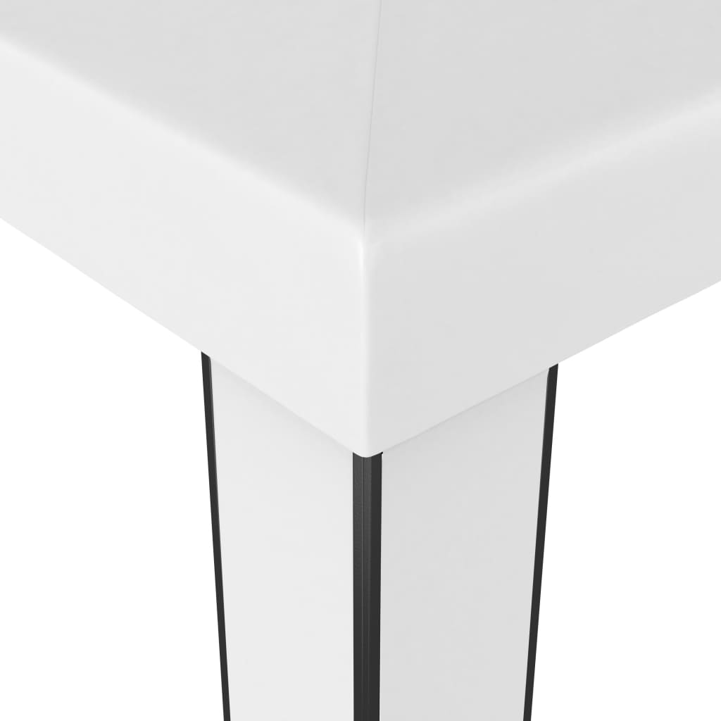 Pavillon mit Doppeldach & LED-Lichterkette 3x3 m Weiß