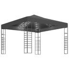 Gartenzelt mit LED-Lichterkette 3x3 m Anthrazit