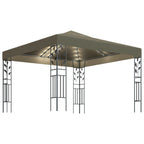 Pavillon mit LED-Lichterkette 3x3 m Taupe
