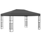 Pavillon mit LED-Lichterkette 3x4 m Anthrazit Stoff