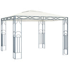 Pavillon mit LED-Lichterkette 300x300 cm Cremeweiß