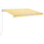 Markise Manuell Einziehbar mit LED 300x250 cm Gelb und Weiß