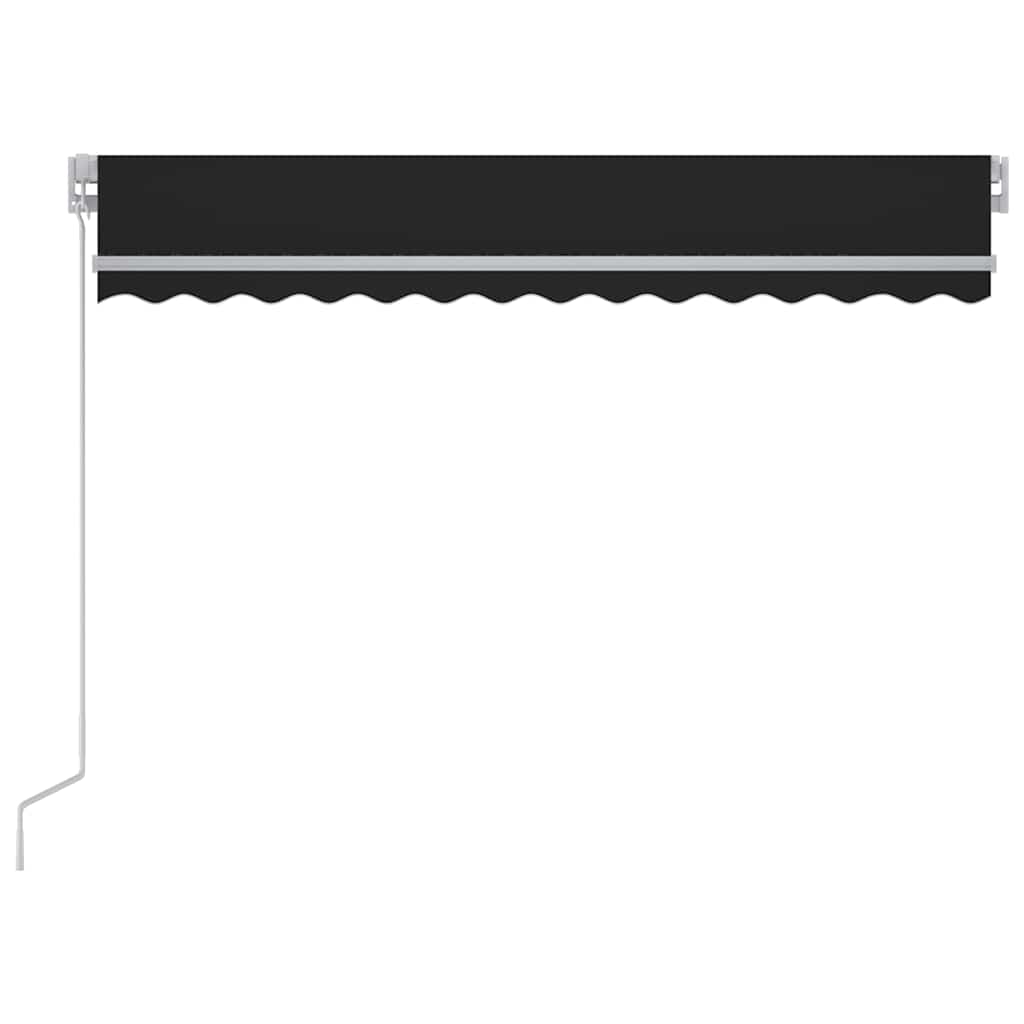 Markise Manuell Einziehbar mit LED 300x250 cm Anthrazit