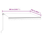 Markise Automatisch Einziehbar 300x250 cm Anthrazit