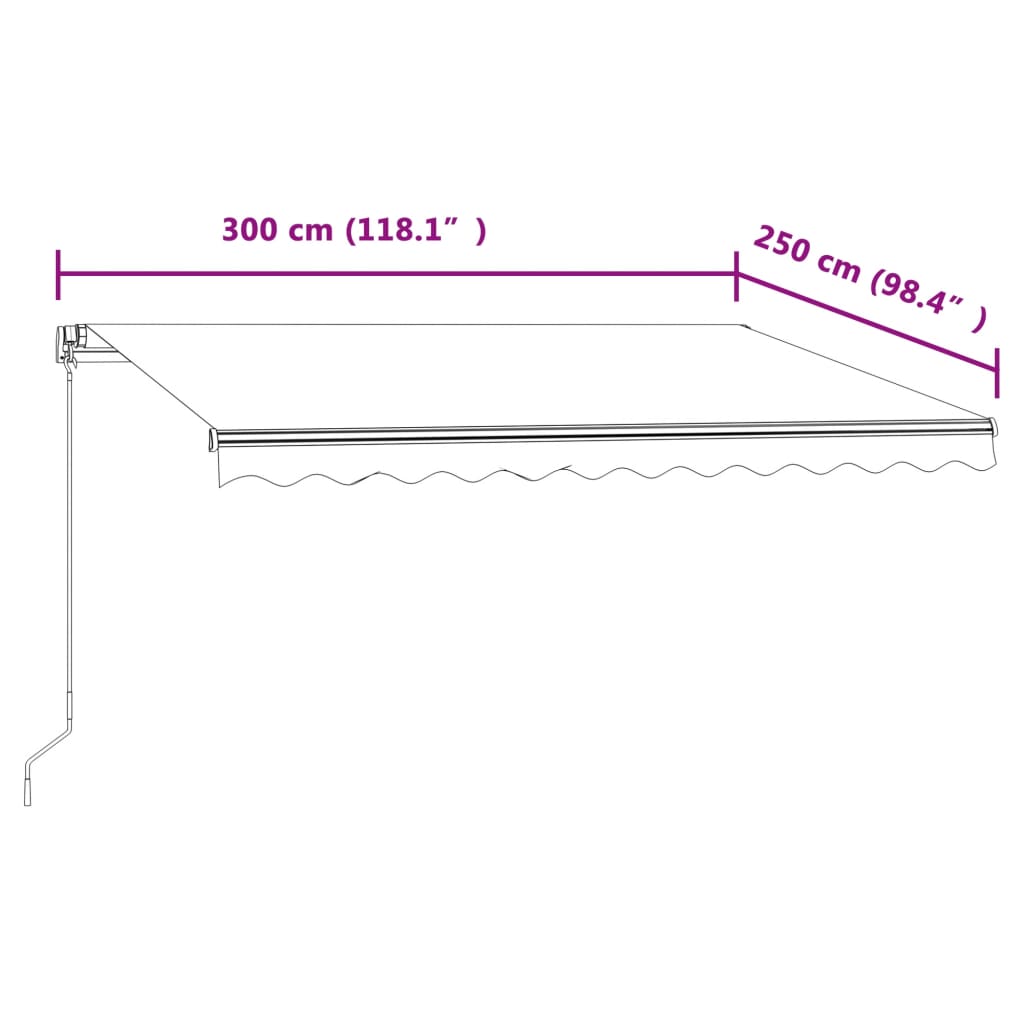 Markise Automatisch Einziehbar 300x250 cm Anthrazit