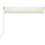 Markise Manuell Einziehbar mit LED 350x250 cm Creme