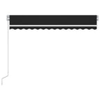 Markise Manuell Einziehbar mit LED 350x250 cm Anthrazit