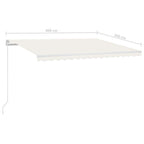 Markise Manuell Einziehbar mit LED 400x300 cm Creme
