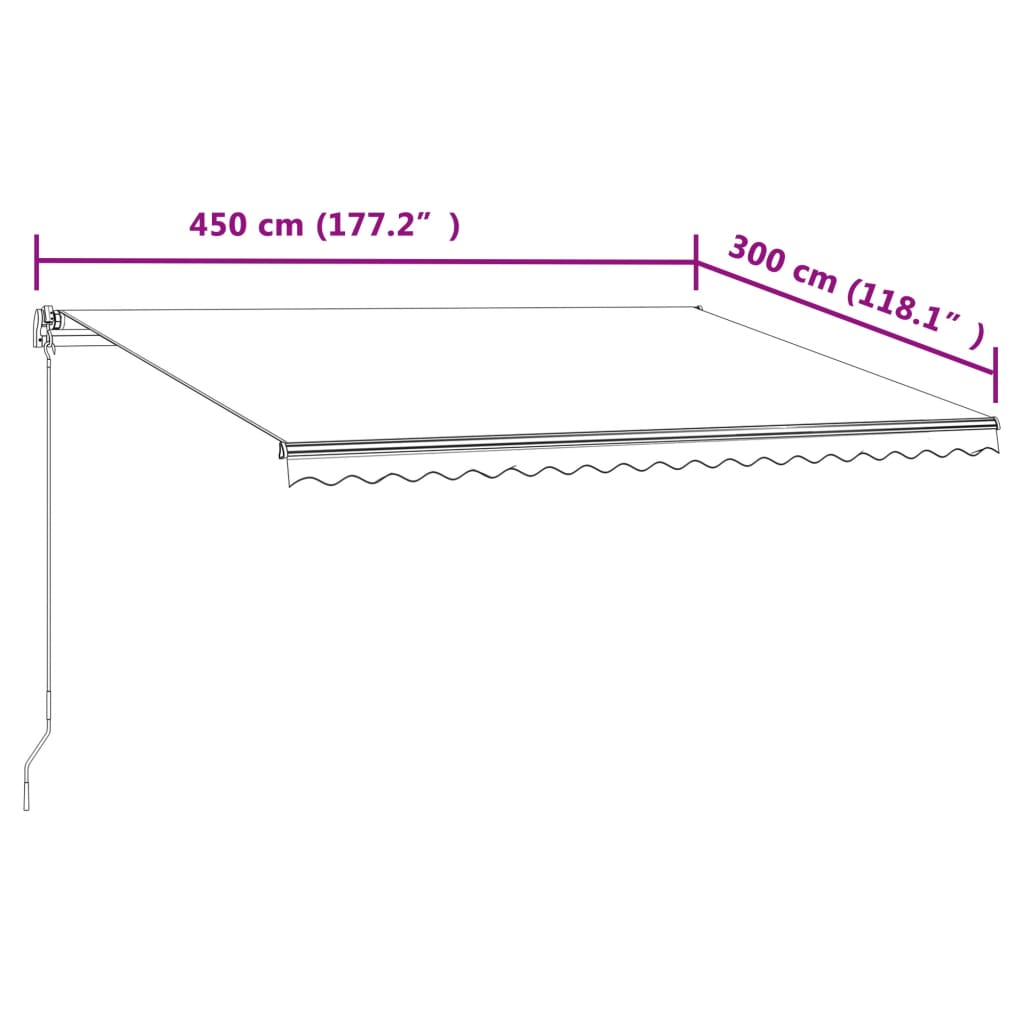 Markise Automatisch Einziehbar 450x300 cm Gelb und Weiß