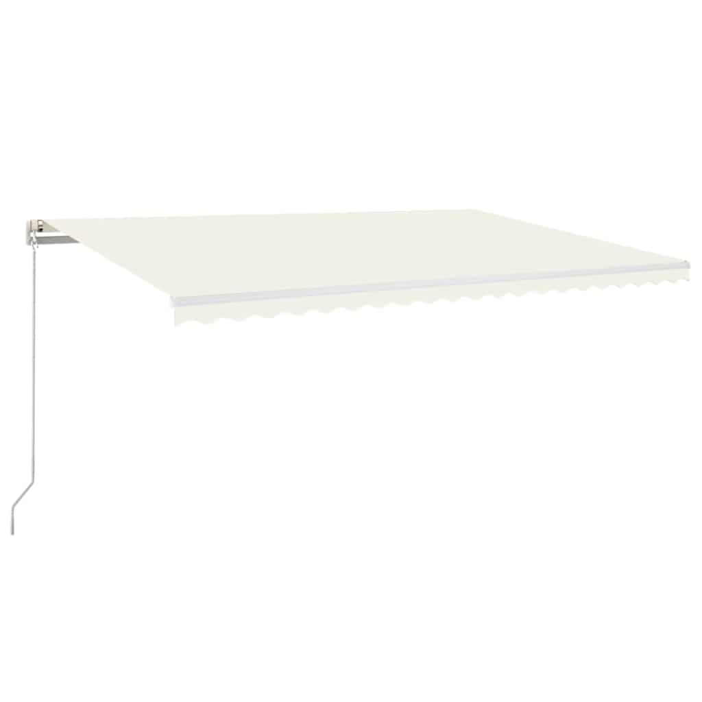 Markise Manuell Einziehbar mit LED 500x300 cm Creme