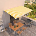Markise Automatisch Einziehbar 500x300 cm Gelb und Weiß