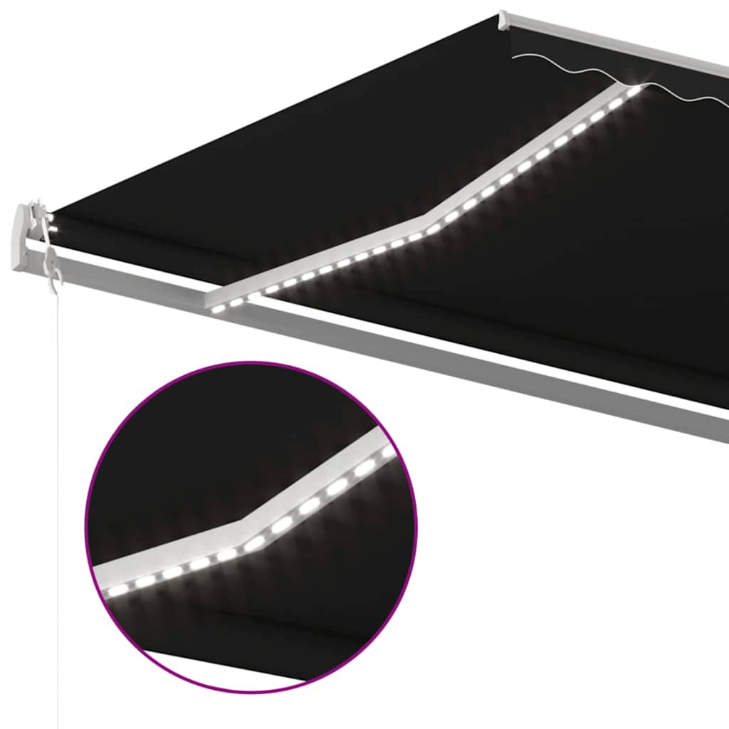 Automatische Markise mit LED Windsensor 500x300 cm Anthrazit