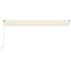 Markise Manuell Einziehbar mit LED 600x300 cm Creme