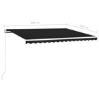 Markise Manuell Einziehbar mit LED 400x350 cm Anthrazit