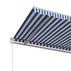 Markise Automatisch Einziehbar 400x350 cm Blau und Weiß