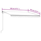 Markise Automatisch Einziehbar 400x350 cm Creme