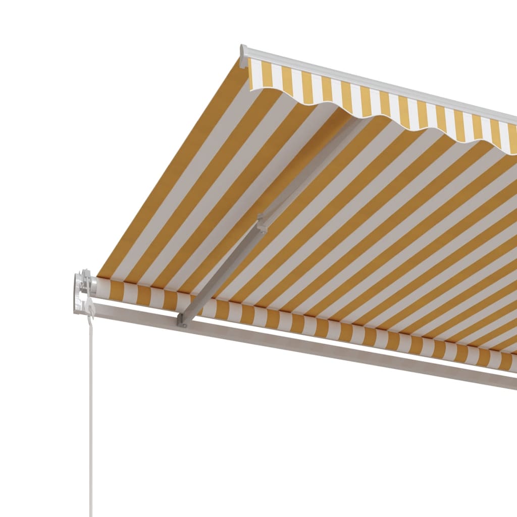Markise Automatisch Einziehbar 400x350 cm Gelb und Weiß